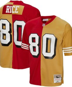 Jerry Rice San Francisco 49ers 1994 Split Legacy Replica Jersey - Scarlet/Gold