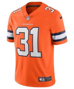 Alternative view of Justin Simmons Denver Broncos Nike Alternate Vapor Limited Jersey - Orange