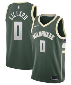 Alternative view of Damian Lillard Milwaukee Bucks Nike Unisex  Swingman Player Jersey - Icon Edition - Hunter Green
