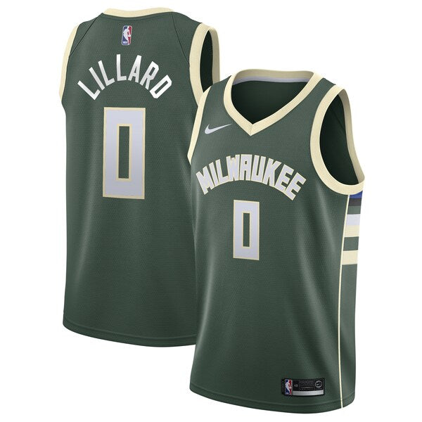 Damian Lillard Milwaukee Bucks Nike Unisex Swingman Player Jersey - Icon Edition - Hunter Green - Image 2