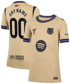 Barcelona Nike Youth 2025/26 Away Stadium Replica Custom Jersey - Gold/Blue