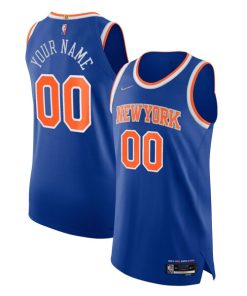 New York Knicks Nike 2021/22 Diamond Swingman Authentic Custom Jersey - Icon Edition - Blue