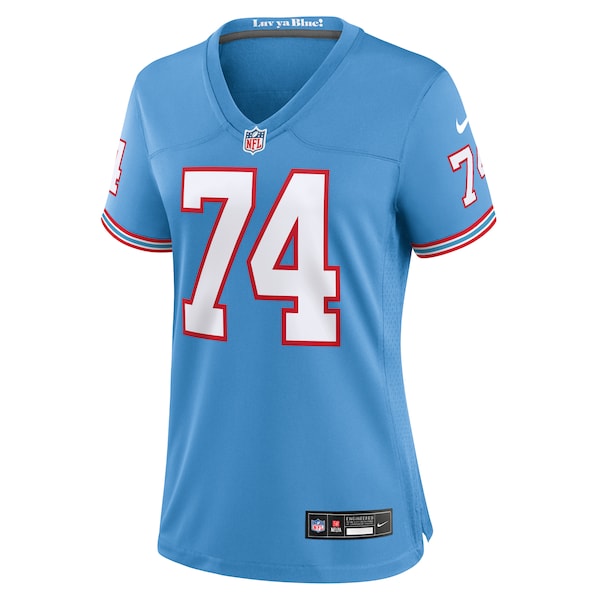 Bruce Matthews Tennessee Titans Nike Women's Oilers Throwback Retired Player Game Jersey - Light Blue/Navy - Image 3
