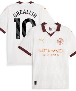 Jack Grealish Manchester City Puma 2023/24 Away Replica Jersey - White