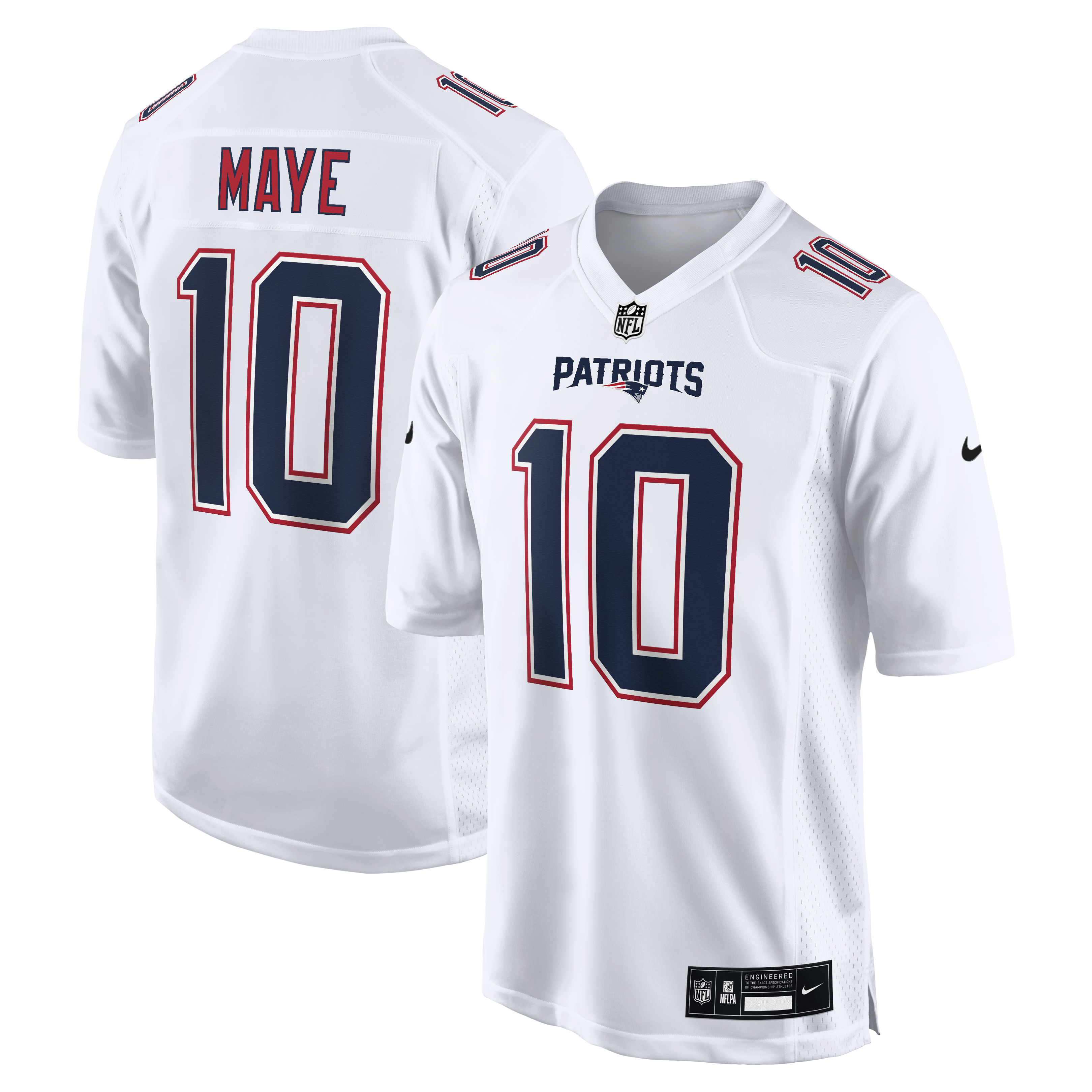 Drake Maye New England Patriots Nike Game Jersey - Carbon Black/White - Image 6