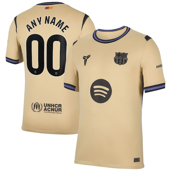 Barcelona Nike 2025/26 Away Stadium Replica Custom Jersey - Gold/Navy - Image 2
