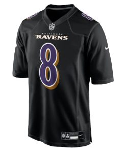 Alternative view of Lamar Jackson Baltimore Ravens Nike Fashion Jersey - Carbon Black