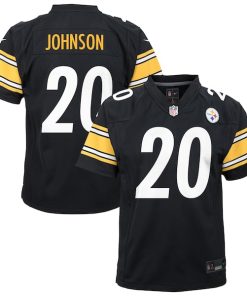 Kaleb Johnson Pittsburgh Steelers Nike Youth Team Game Jersey - Black
