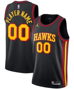Atlanta Hawks Jordan Brand Swingman Custom Jersey - Statement Edition - Black