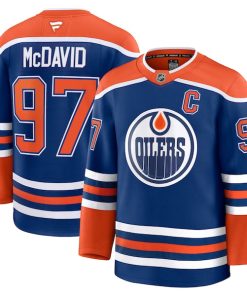 Alternative view of Connor McDavid Edmonton Oilers  Home Premium Jersey - Royal/White