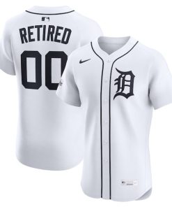 Detroit Tigers Nike Home Elite Sponsor Patch Pick-A-Player Retired Roster Jersey - White