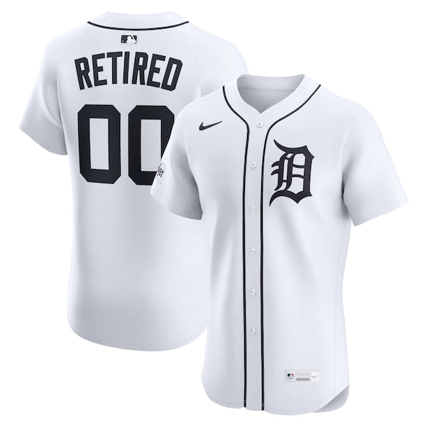 Detroit Tigers Nike Home Elite Sponsor Patch Pick-A-Player Retired Roster Jersey - White