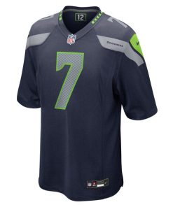 Alternative view of Geno Smith Seattle Seahawks Nike Team Game Jersey -  College Navy