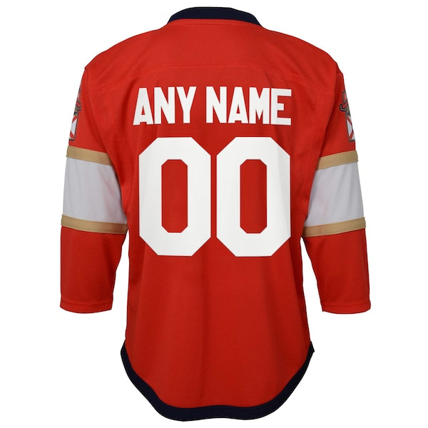 Florida Panthers Youth Home Replica Custom Jersey - Red - Image 3