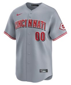 Alternative view of Cincinnati Reds Nike Away Limited Custom Jersey - Gray