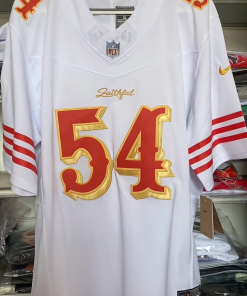 Alternative view of Fred Warner San Francisco 49ers Nike 2025 Rivalries Collection Vapor F.U.S.E Limited Jersey - White