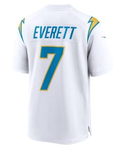 Alternative view of Gerald Everett Los Angeles Chargers Nike Game Player Jersey - White/Powder Blue