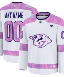 Nashville Predators  2024 Hockey Fights Cancer Custom Practice Jersey - White