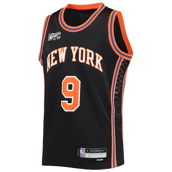 RJ Barrett New York Knicks Nike Youth 2021/22 Swingman Jersey - City Edition - Black - Image 2