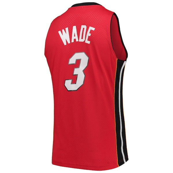 Dwyane Wade Miami Heat Hardwood Classics Swingman Jersey - Red - Image 3