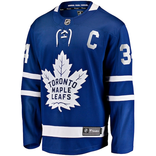 Auston Matthews Toronto Maple Leafs Captain Patch Home Breakaway Player Jersey - Blue - Image 2