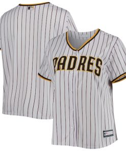 San Diego Padres Women's Plus Size Road Replica Team Jersey - White/Brown