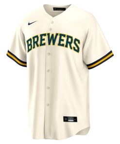 Alternative view of Milwaukee Brewers Nike #1 Groom Home Replica Jersey - White