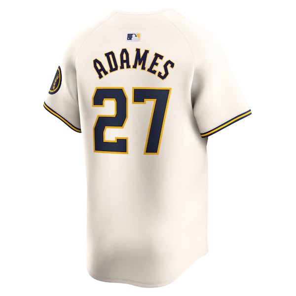 Willy Adames Milwaukee Brewers Nike Home Limited Player Jersey - Cream - Image 3