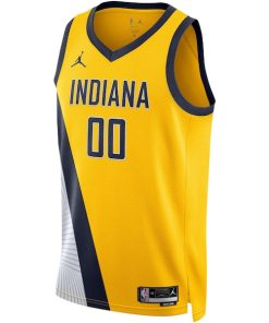 Alternative view of Bennedict Mathurin Indiana Pacers Jordan Brand Unisex Swingman Jersey - Statement Edition - Gold