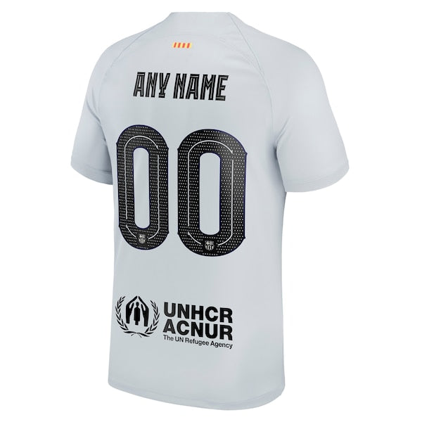 Barcelona Nike 2022/23 Third Breathe Stadium Replica Custom Jersey - Gray - Image 3