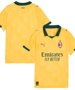 AC Milan Puma Youth 2025/26 Third Replica Jersey - Yellow/White