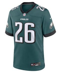 Alternative view of Saquon Barkley Philadelphia Eagles Nike Game Player Jersey - Midnight Green