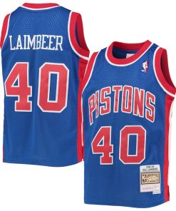 Bill Laimbeer Detroit Pistons Youth 1988/89 Hardwood Classics Swingman Jersey - Blue