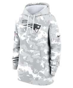 Alternative view of New England Patriots Nike Women's 2024 Salute To Service Club Fleece Pullover Hoodie - Arctic Camo