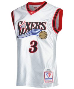 Alternative view of Allen Iverson Philadelphia 76ers 2000/01 Hardwood Classics 75th Anniversary Swingman Jersey - Platinum
