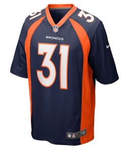 Alternative view of Justin Simmons Denver Broncos Nike Game Jersey - Navy