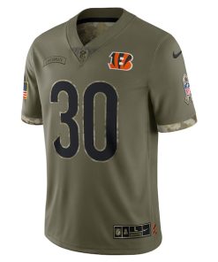 Alternative view of Jessie Bates III Cincinnati Bengals Nike 2022 Salute To Service Limited Jersey - Olive