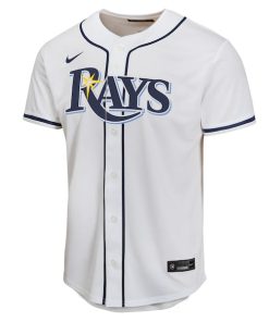 Alternative view of Junior Caminero Tampa Bay Rays Nike Youth Home Player Game Jersey - White