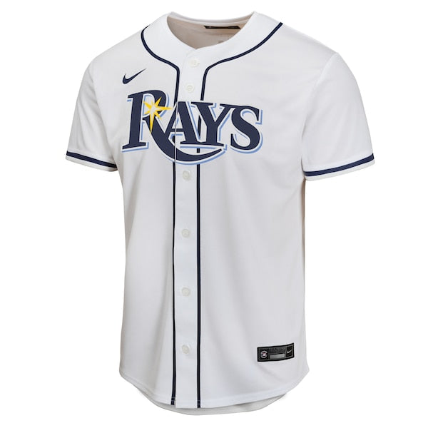 Junior Caminero Tampa Bay Rays Nike Youth Home Player Game Jersey - White - Image 2