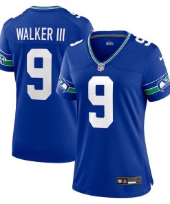 Kenneth Walker III Seattle Seahawks Nike Women's Throwback Player Game Jersey - Royal
