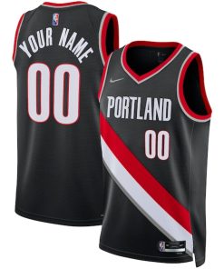 Portland Trail Blazers Nike 2021/22 Diamond Swingman Custom Jersey - Icon Edition - Black
