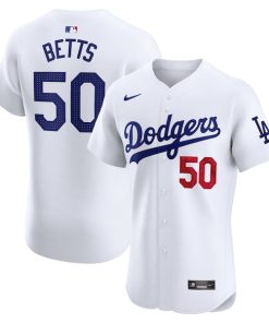 Mookie Betts Los Angeles Dodgers Nike Home Elite Jersey - White