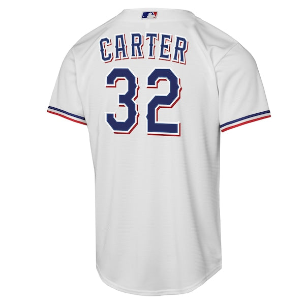Evan Carter Texas Rangers Nike Youth Home Replica Player Jersey - White - Image 3