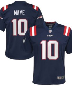 Drake Maye New England Patriots Nike Youth 2024 NFL Draft First Round Pick Player Game Jersey - Navy