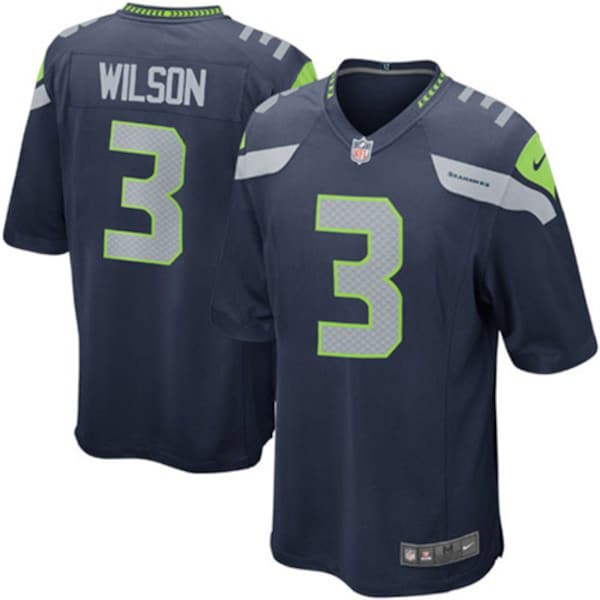 Russell Wilson Seattle Seahawks Nike Youth Team Color Game Jersey - College Navy/White - Image 2