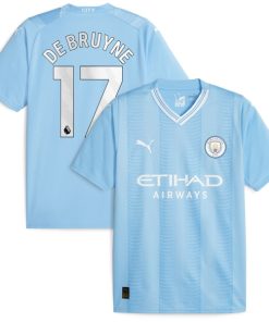 Kevin De Bruyne Manchester City Puma 2023/24 Home Replica Player Jersey - Sky Blue