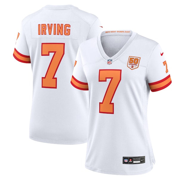 Bucky Irving '76 Tampa Bay Buccaneers Nike Women's 50th Season Game Jersey - White/Red/Creamsicle - Image 2