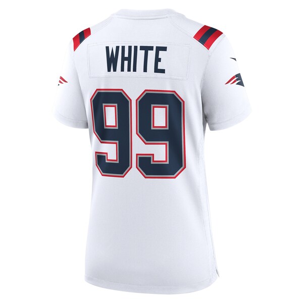 Keion White New England Patriots Nike Women's Game Jersey - White/Navy/Red - Image 4