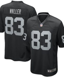 Alternative view of Darren Waller Las Vegas Raiders Nike Game Player Jersey - Black/White