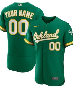 Oakland Athletics Nike Alternate Authentic Custom Jersey - Kelly Green